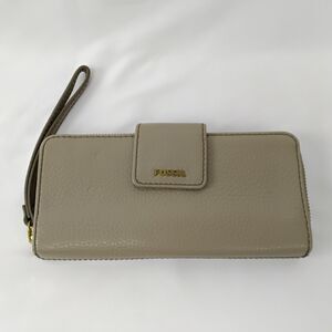 Fossil Taupe Leather Wallet